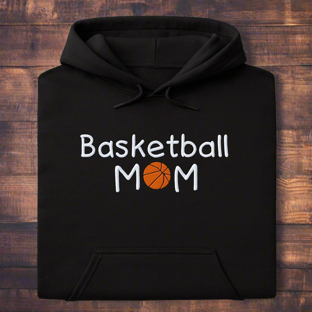 Basketball Mom, Hoodie or Crewneck, Long Sleeve, Adult, Female
