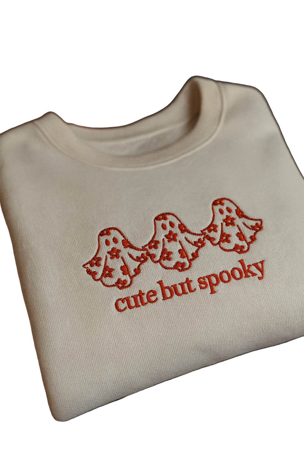 Halloween Cute But Spooky Ghosts, Embroidered Hoodie or Crewneck, Long Sleeve, Unisex, Adult