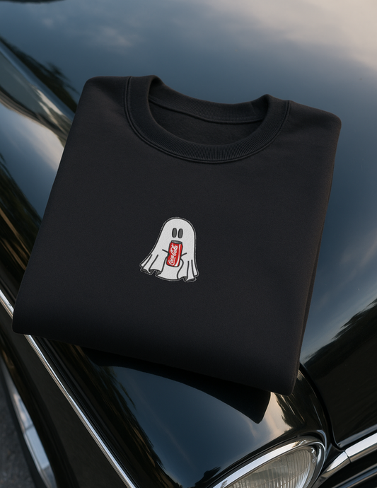 Halloween Ghost Cok, Embroidered Hoodie or Crewneck, Long Sleeve, Unisex, Adult