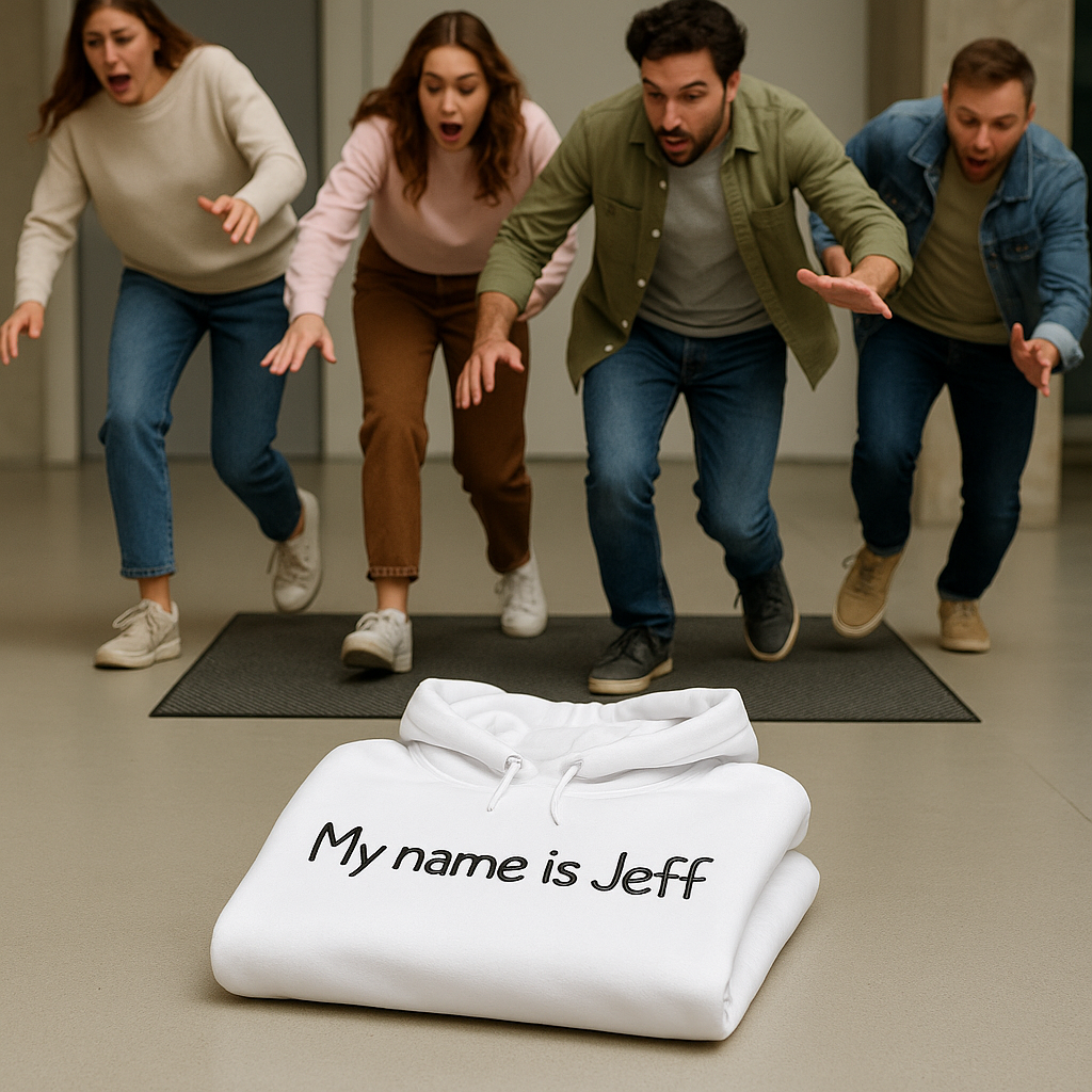 My name is Jeff, Hoodie or Crewneck, Long Sleeve, Adult, Unisex
